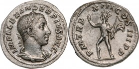 ROMAN EMPIRE
Severus Alexander (222-235AD), AR Denarius (3,0g) struck 234AD, Rome
IMP ALEXANDER PIVS AVG Laureate, draped and cuirassed bust right /...