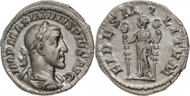 ROMAN EMPIRE
Maximinus I. Thrax (235-238AD), AR Denarius (2,4g), struck 235-236AD, Rome
IMP MAXIMINVS PIVS AVG laureate, draped and cuirassed bust r...