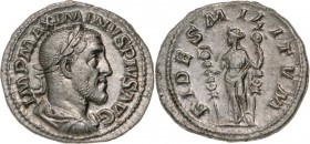 ROMAN EMPIRE
Maximinus I. Thrax (235-238AD), AR Denarius (2,7g), struck 235-236AD, Rome
IMP MAXIMINVS PIVS AVG laureate, draped and cuirassed bust r...