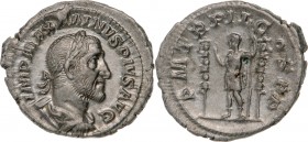 ROMAN EMPIRE
Maximinus I. Thrax (235-238AD), AR Denarius (3,1g), struck 236 AD, Rome
IMP MAXIMINVS PIVS AVG GERM Laureate, draped and cuirassed bust...