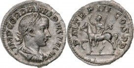 ROMAN EMPIRE
Gordian III. (238 -244AD), AR Denarius (2,8g), struck 240 AD, Rome
IMP GORDIANVS PIVS FEL AVG Laureate, draped, and cuirassed bust righ...