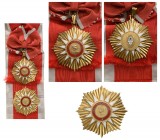 ARGENTINA
ORDER OF MAY
Grand Cross Set, 1st Class, insttitued in 1957. Sash Badge, gilt Silver, 75x75 mm, central medallions gilt silver, enameled, ...