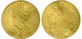 AUSTRIA
Franz Joseph I. (1848-1916) 4 Ducats 1904, Vienna
GOLD (13.9 g). Fruhwald 1153, Herinek 59, Friedberg 487. VF, holedEstimate: 600 - 1200