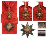 AUSTRIA
ORDER OF FRANZ JOSEPH
Grand Cross Set of the 2nd Model, 1st Class, instituted in 1849. Sash Badge, 69x37 mm., GOLD, both sides enameled, mak...