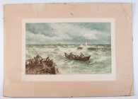 AUSTRIA
Large color engraving 
Large color engraving by T.H Weber, engraved by R. Raulussen, about the "return of fishing". Printed in Wien in 1903,...