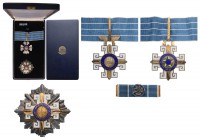 BRAZIL
ORDER OF AERONAUTICAL MERIT
Grand Officer's Set, 2nd Class, instituted in 1943. Neck Badge, 75x61 mm, gilt Silver, both sides enameled, both ...