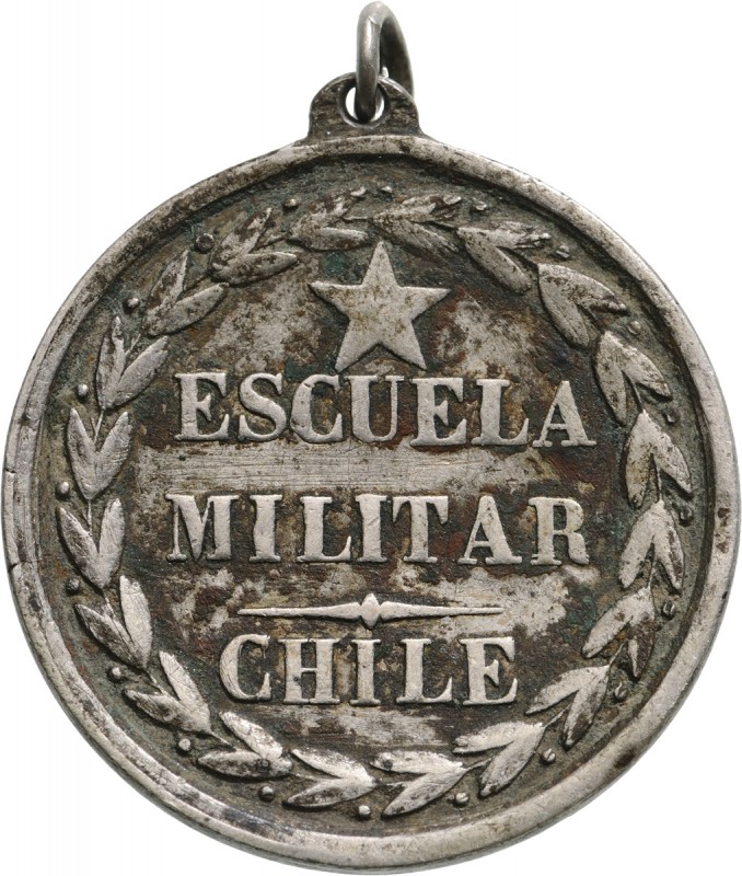 CHILE
PRIZE OF MILITARY SCHOOL
Breast Badge, 31 mm, Silver, original suspensio...