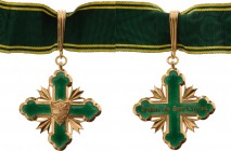 COLOMBIA
ORDER OF SAN CARLOS
Commander's Cross, 3rd Class, instituted in 1954. Neck Badge, 50 mm, gilt Copper, both sides enameled, obverse central ...