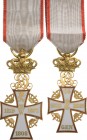 DENMARK
ORDER OF THE DANNEBROG
Officer's Cross, Christian X (1912-1947), instituted in 1671. Breast Badge, 60x28 mm, GOLD, 23.4 g, both sides enamel...