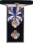 DOMINICAN REPUBLIC
ORDER OF MERIT OF DUARTE SANCHEZ AND MELLA
Grand Cross Set, instituted in 1954. Sash Badge, 88x59 mm, Silver and gilt Silver, bot...