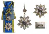 EGYPT
ORDER OF THE NILE
Grand Cross Set, 1st Class, 1st Type, instituted in 1915. Sash Badge, 94x63 mm, gilt Silver, with brilliant cut rays, maker'...