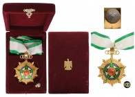 EGYPT
Order of Sporting Merit
Commander's Cross, 1st Class. Neck Badge, 93x70 mm, gilt Copper, enameled, original suspension device with Egyptian co...