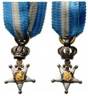 FRANCE
DECORATION OF THE LILY FOR THE NATIONAL GUARD OF PARIS, instituted in 1814
Miniature. Breast Badge, Silver, enameled, both central medallions...