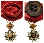 FRANCE
ORDER OF THE LEGION OF HONOR
Officer`s Cross Miniature, July Monarchy (1830-1848). Breast Badge, GOLD, 15 mm, enameled (small cracks in the e...