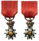 FRANCE
ORDER OF THE LEGION OF HONOR
Knight`s Cross Miniature, July Monarchy (1830-1848). Breast Badge, Silver, 9 mm, enameled (small cracks in the e...