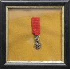 FRANCE
ORDER OF THE LEGION OF HONOR
Knight`s Cross Miniature De Luxe with Brilliants, 4th Republic (1951-1958) 5th Class. Breast Badge, 21x13 mm, Si...