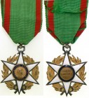 FRANCE
ORDER OF AGRICULTURAL MERIT
Knight`s Cross, instituted in 1883. Breast Badge, gilt Silver, 43 mm, both central medallions gilt enameled, orig...