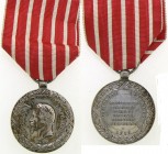 FRANCE
Italy Campaign Medal, instituted in 1859
Breast Badge, 30 mm, Silver, signed Barre, original suspension ring and ribbon. I-
Estimate: 100 - ...