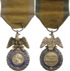 FRANCE
Military Medal, 2nd Empire, 2nd Type, instituted in 1852
Breast Badge, Silver, 46x27 mm, both central medallions silver, enameled, original s...