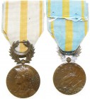 FRANCE
Orient Medal
Breast Badge, 32 mm, Bronze, original suspension device and ribbon. Rare! I R!
Estimate: 100 - 200