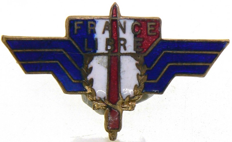 FRANCE
"F.F.L. - French Free Forces" Badge
Breast Badge, 33x20 mm, gilt Bronze...