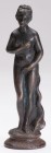 FRANCE
A small bronze statue 
Small bronze statue about ,Venus saved from waters, escorted by a dolphin - Patinated brown cast iron, height 13 cm. F...