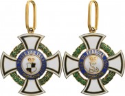 GERMANY - HOHENZOLLERN
HOUSE ORDER OF HOHENZOLLERN
Commander's Cross 2nd Class, instituted in 1891. Neck Badge, 44 mm, GOLD, both central medallions...