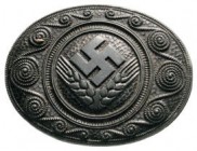 GERMANY - 3RD REICH
Reichsarbeitsdienst der weiblichen Jugend Silver Commemorative Badge
Breast Badge, 33x43 mm, silvered Zinc, vertical thin pin on...