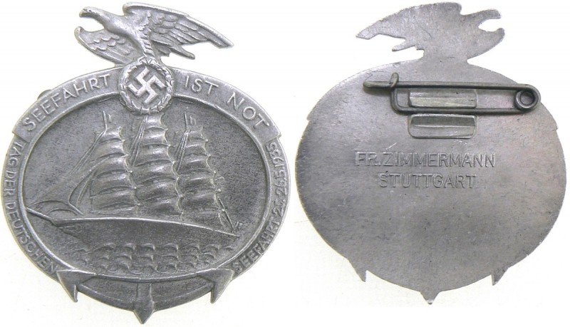 GERMANY - 3RD REICH
Tag der Deutschen Seefahrt badge 1935 
Breast Badge, 42x43...