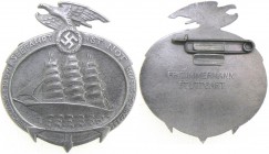 GERMANY - 3RD REICH
Tag der Deutschen Seefahrt badge 1935 
Breast Badge, 42x43 mm, aluminium, maker`s mark "Fr.Zimermann, Stuttgart", horizontal pin...