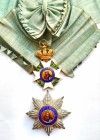 GREECE
ORDER OF THE REDEEMER
Grand Cross Set, 2nd Type. Sash Badge, 86x55 mm, GOLD, enameled and finely painted "Pantokrator", together with origina...