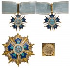 GUATEMALA
Order of the Sacred Quetzal
Grand Officer's Set. Neck Badge, 57 mm., gilt Silver, enameled, with miniature-painted obverse centre medallio...