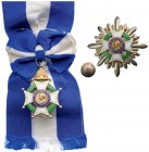 HONDURAS
ORDER OF FRANCISCO MORAZZAN
Grand Cross Set, 1st Class, instituted in 1941. Sash Badge, gilt Silver, 50 mm, both sides enameled, both centr...