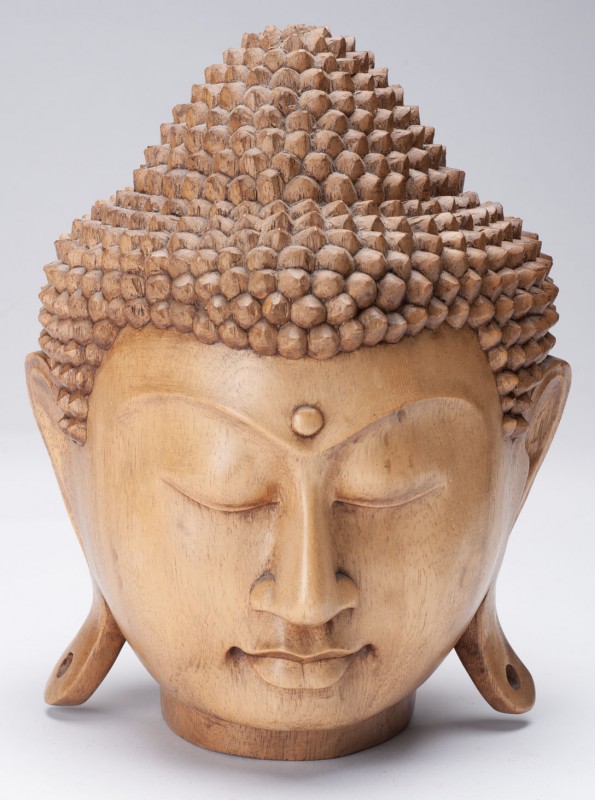 INDIA
Buddha head
Buddha head carved in a soft monoblock wood, tinted and powd...