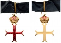 INTERNATIONAL OR PRIVATE ORDERS
TEMPLAR ORDER
Commander's Cross. Neck Badge, 85x56 mm, gilt Metal, enameled, original black silk ribbon. I
Estimate...