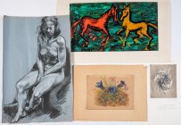 MIXED LOTS
Set composed of four original draw & paintings on paper
Some singned various formats. Beautiful quality, work of the twentieth, to discov...