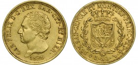 ITALY-Sardinia
Carlo Felice (1821-1831), 80 Lire 1826, Torino
GOLD (25.5 g). Mont. 7. Pagani 28. Fr.1132. XF
Estimate: 1200 - 2400