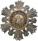 ITALY - KINGDOM Of NAPLES AND Of THE TWO SICILIES
Order of St. Ferdinand and of the Merit
Grand Cross Star, 75 mm., Gold and Silver, French swan hal...