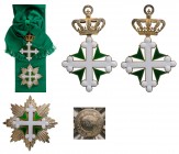 ITALY
ORDER OF SAINT MAURICE AND LAZARUS
Grand Cros's Set, 1st Class, instituted in 1434. Sash Badge, silver gilt, 104x65 mm, both sides enameled, o...