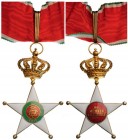 ITALY
ORDER OF THE COLONIAL STAR, 1914
Commander`s Cross, 3rd Class. Neck Badge, gilt Silver, 91x60 mm, enameled, original crown suspension device a...