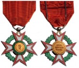 IVORY COAST
NATIONAL ORDER
Knight's Cross, 5th Class, instituted in 1961. Breast Badge, gilt Silver, 39 mm, obverse enameled, both central medallion...