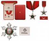 OMAN
Order of Said (Wisam al-Saidi)
Grand Officer's Set, 2nd Class, instituted in 1913. Neck Badge, 50x42 mm, WHITE GOLD, ca. 28.5 g., hallmarked, m...