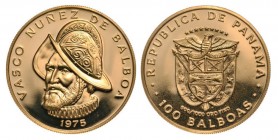 PANAMA
100 Balboas 1975, Gold (8.26 g)
KM 41. PROOF!
Estimate: 650 - 1300
