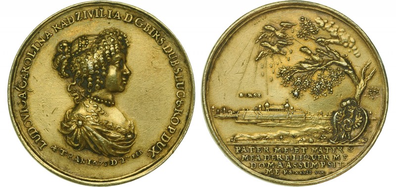 POLAND
Ludovica Carolina Princess Radziwill, Medal, 1675, Danzig
Gilt Silver (...