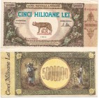 ROMANIA
5000000 Lei (25.6.1947) dated 25th of June 1947, Contemporary counterfeit
Pick -. UNCEstimate: 35 - 70