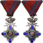 ROMANIA
ORDER OF THE STAR OF ROMANIA, 1864
Knight's Cross, 1st Model, Military in Time of Peace. Breast Badge, 66x42 mm, Silver, both sides enameled...