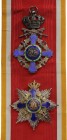 ROMANIA
ORDER OF THE STAR OF ROMANIA, 1864
Grand Cross Set, 2nd Model (1938), for Military in Time of Peace. Sash Badge, 100x60 mm, gilt Silver, bot...