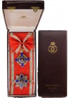 ROMANIA
ORDER OF THE STAR OF ROMANIA, 1864
Grand Cross Set, 2nd Model (1877), for Civil. Sash Badge, 92x61 mm, gilt Silver, hallmarked"39-34-ARG-RES...