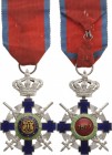 ROMANIA
ORDER OF THE STAR OF ROMANIA, 1864
Knight's Cross, 2nd Model Military. Breast Badge, 62x40 mm, silvered Bronze, both sides enameled original...