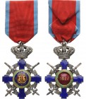 ROMANIA
ORDER OF THE STAR OF ROMANIA, 1864
Knight's Cross, 2nd Model Military. Breast Badge, 64x41 mm, Bronze silvered, both sides enameled original...